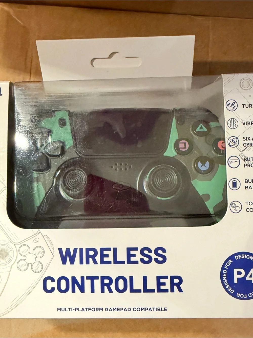 Wireless Gaming Controller for P4- Green Camouflage
